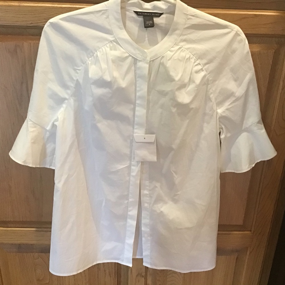 Victoria Secret Dressy White Shirt.  Size 8